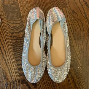 J.Crew Glitter Flats - never worn
